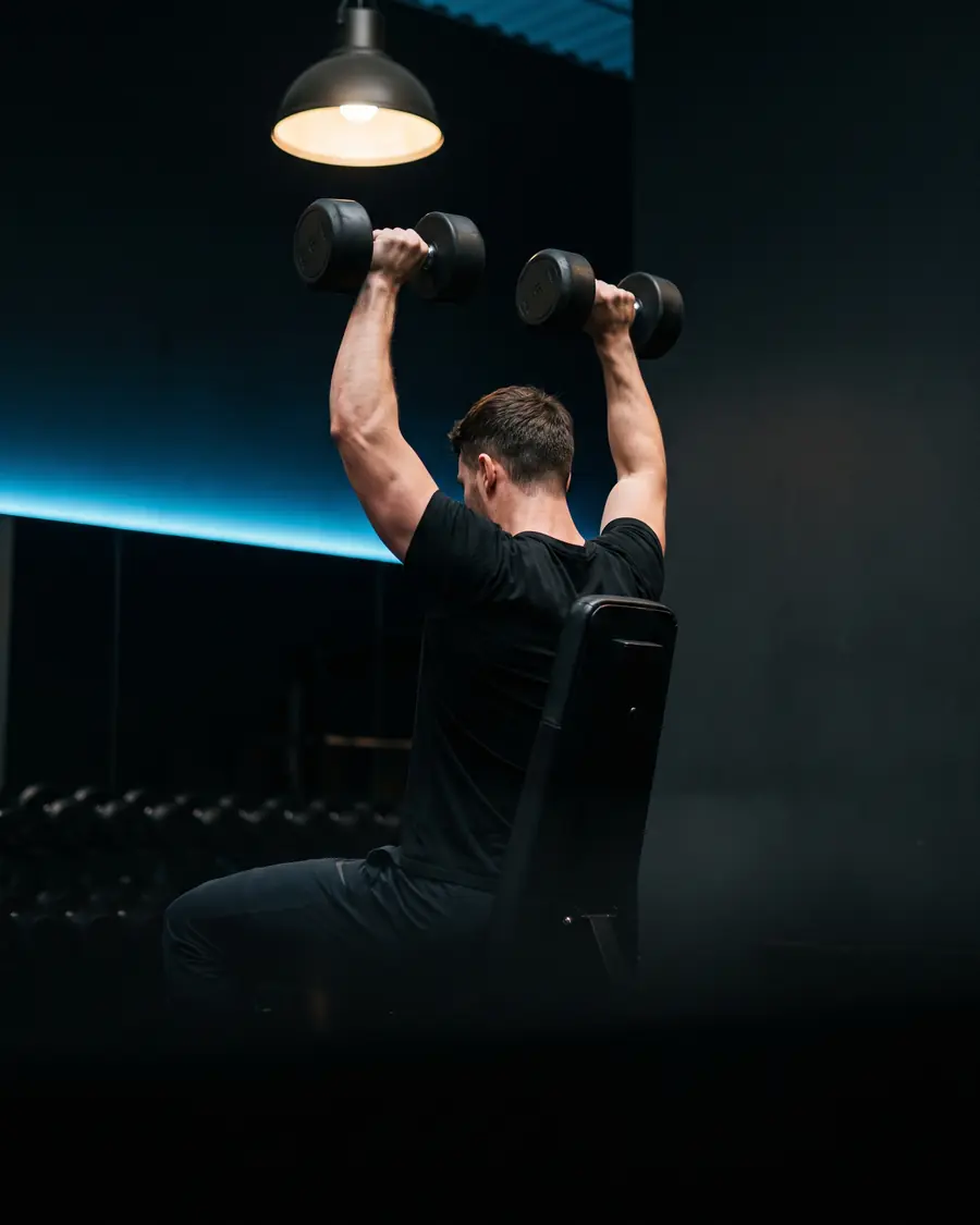 Seated dumbbell press demonstration